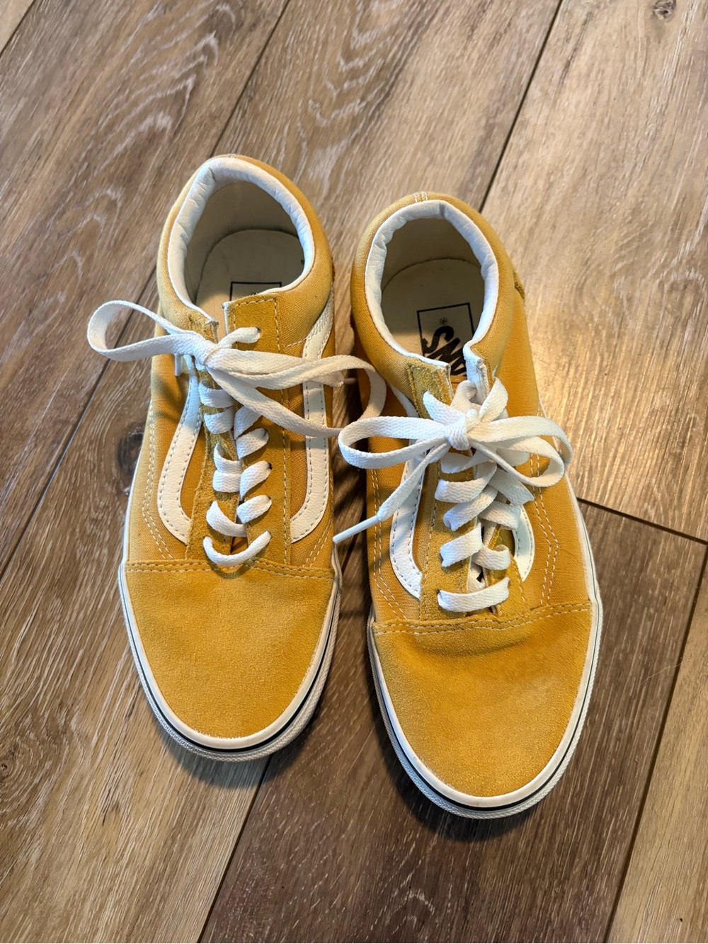 Vans Yellow Suede Old Skool Sneakers with White Stripe